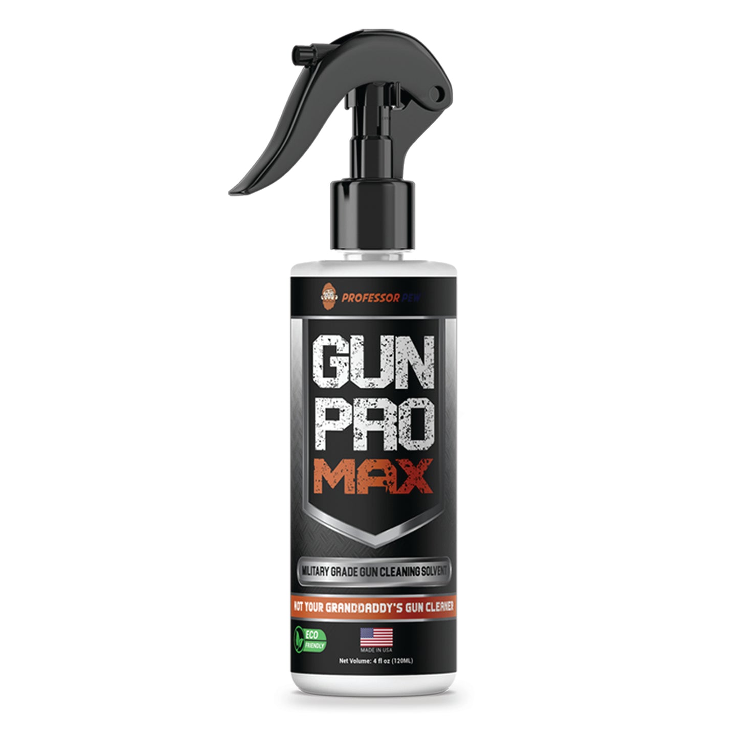 Professor Pew Gun Pro Max Cleaner - Solvent for Handguns, Knives, Rifles, Tools - 4 oz Bottle